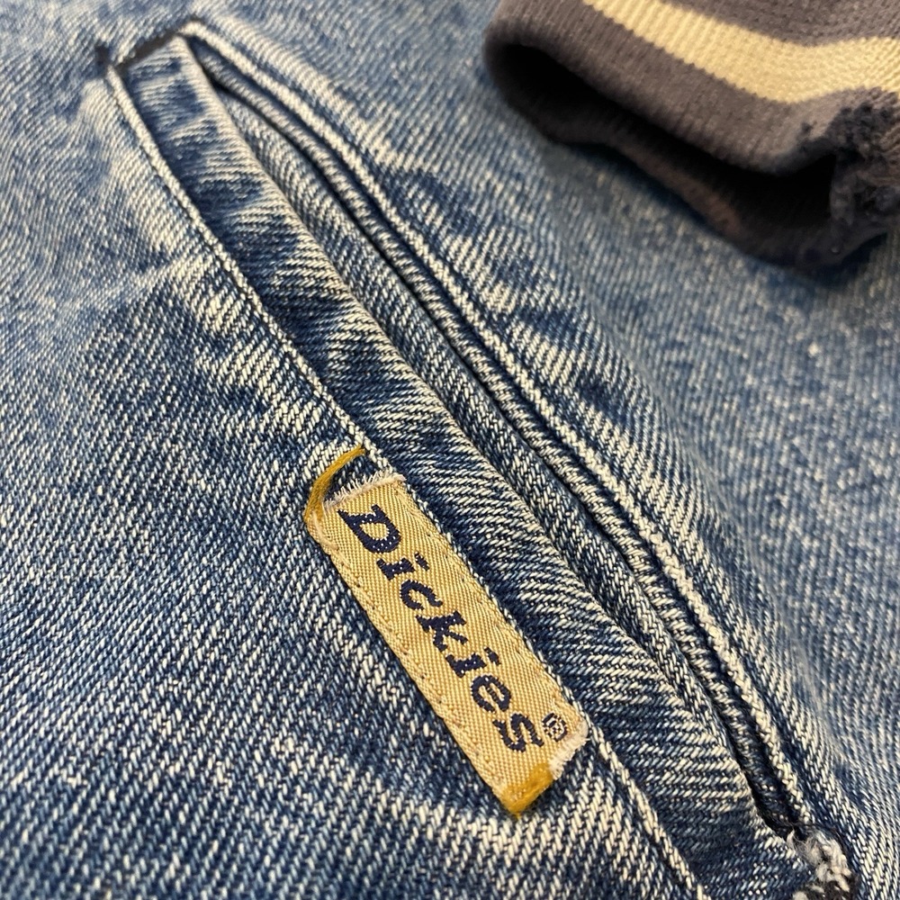 Vintage Dickies Denim Jacket 90s Y2K Blanket Lined Size XXL Bomber Distressed - Picture 2 of 13